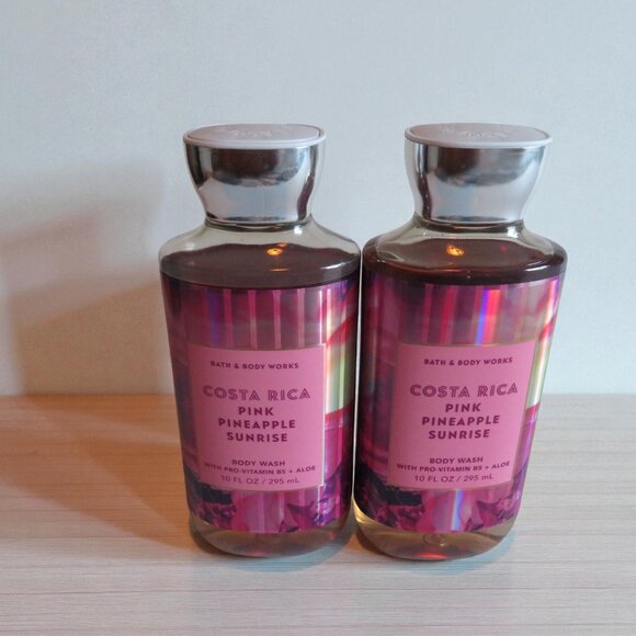 Bath & Body Works, Set of 2 COSTA RICA PINK PINEAPPLE SUNRISE Body Washes, NWT - Picture 2 of 4